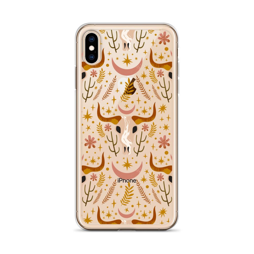 Boho Bull Skull iPhone Case - HypeSheriff