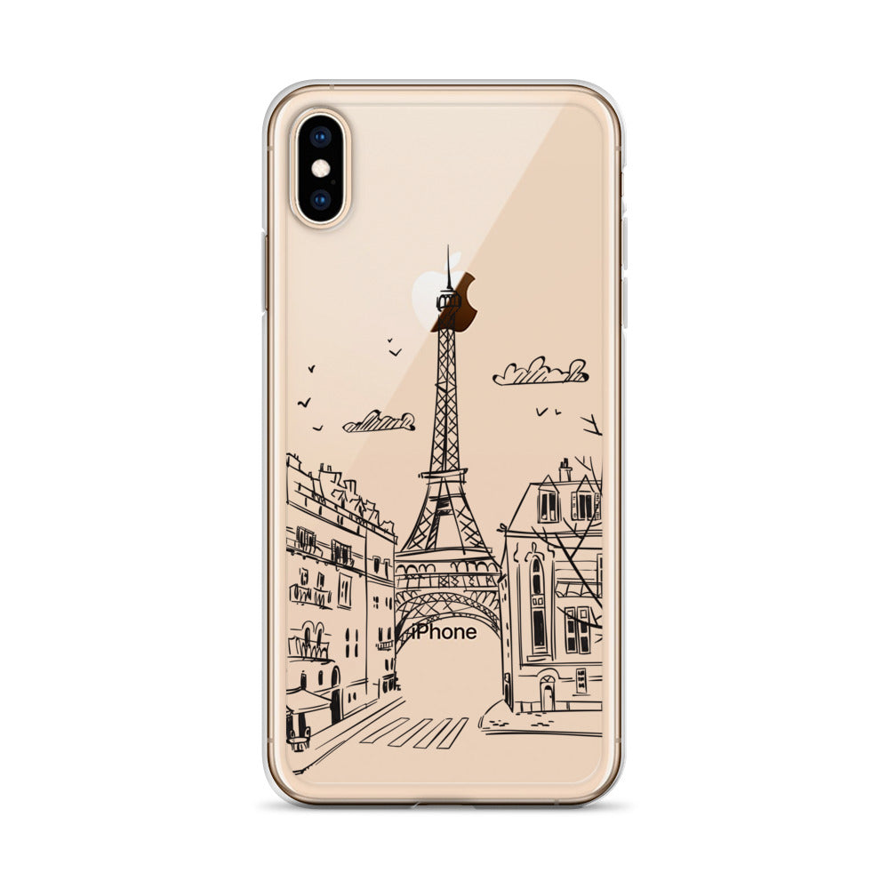 Paris Line Art iPhone Clear Case - HypeSheriff