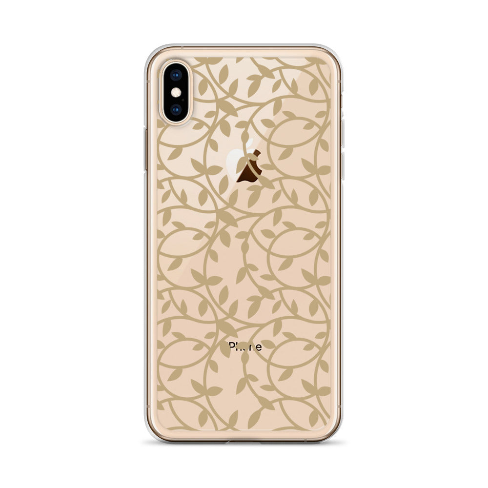 Beige Botanical Floral Pattern iPhone Case - HypeSheriff