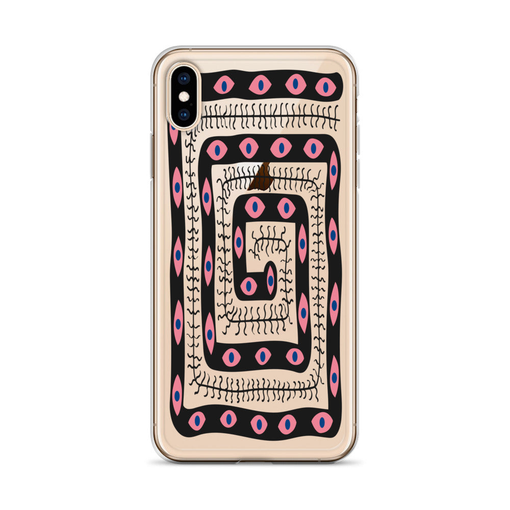 Psychodelic Retro Eyes Pattern iPhone Case - HypeSheriff