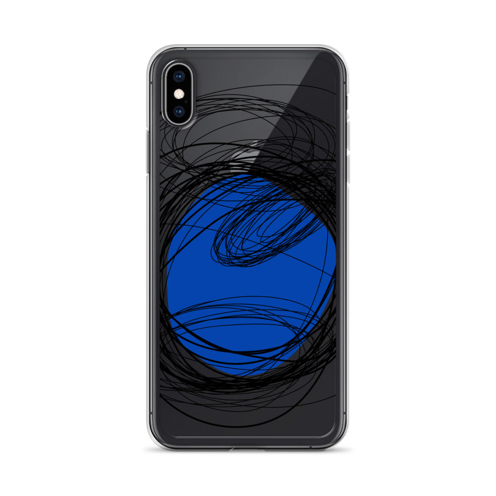 Blue Modern Abstract Art iPhone Case - HypeSheriff