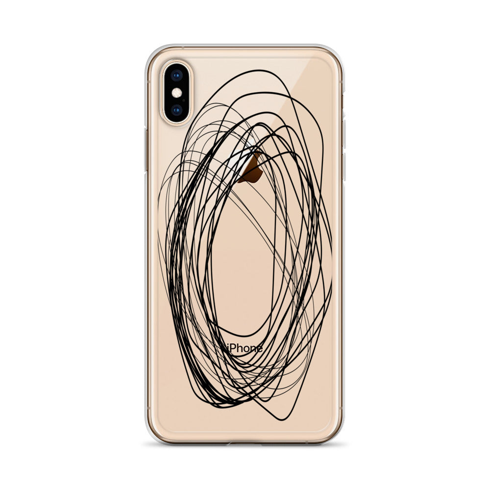 Black Line Art Doodles iPhone Case - HypeSheriff