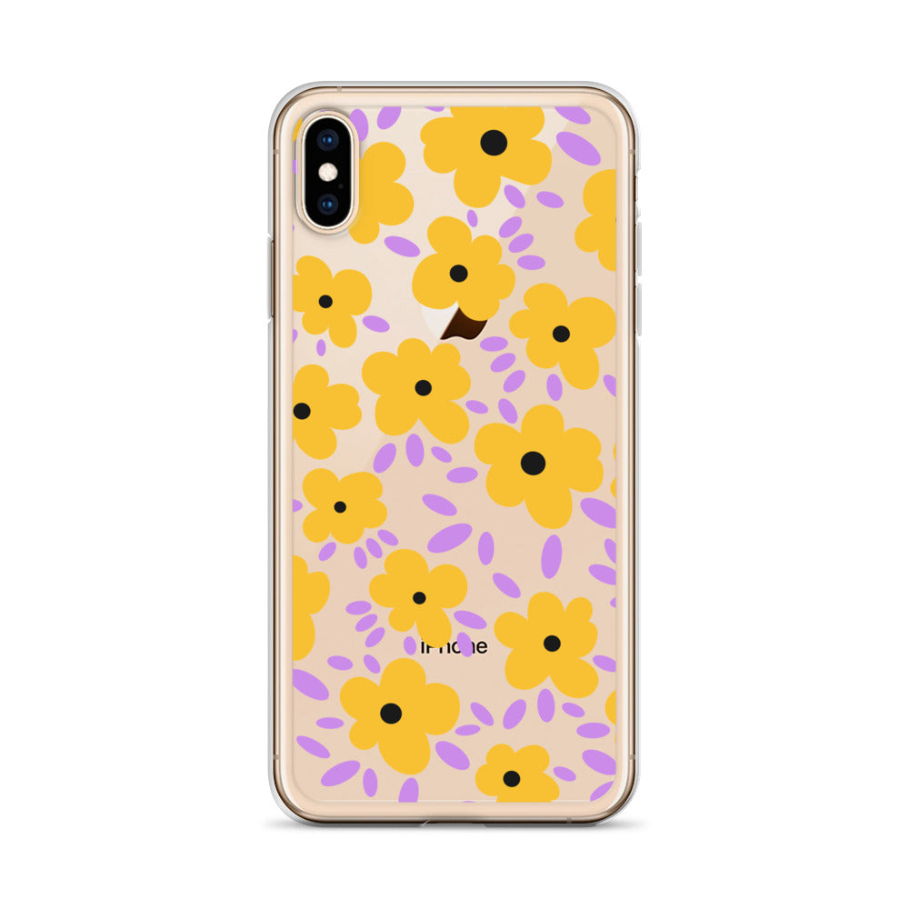 Retro Yellow Flowers 70s iPhone Case - HypeSheriff