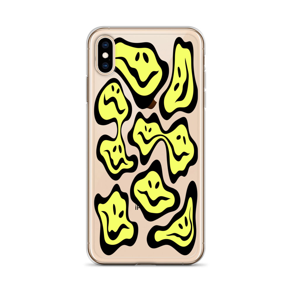 Liquid Swirl Psychodelic Faces iPhone Case - HypeSheriff