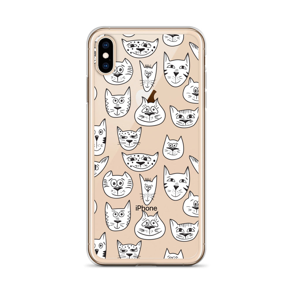 Funny Cartoon Cats Pattern iPhone Case - HypeSheriff