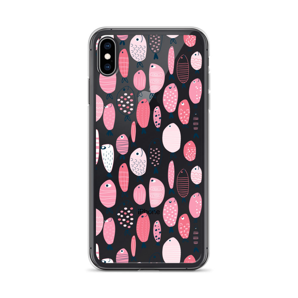 Cute Tiny Pink Fish Pattern iPhone Case - HypeSheriff