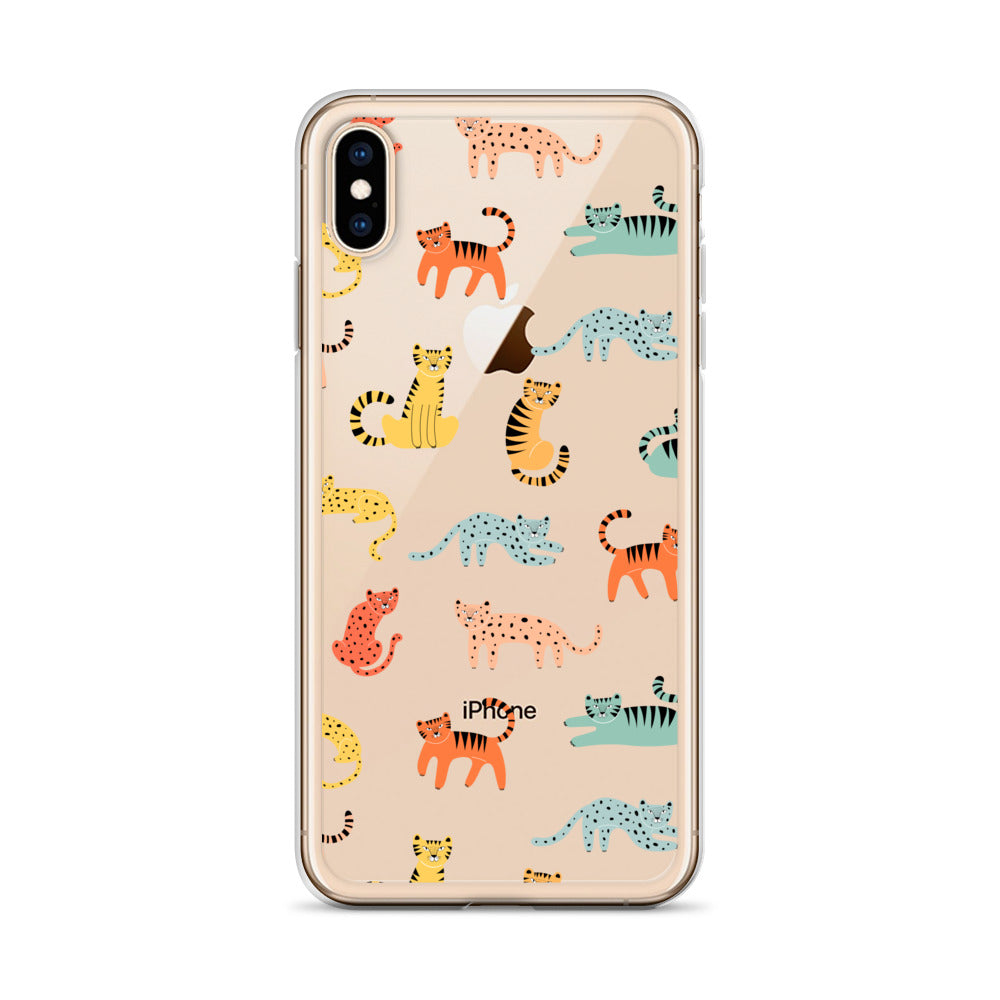 Colorful Funny Cat Pattern iPhone Case - HypeSheriff