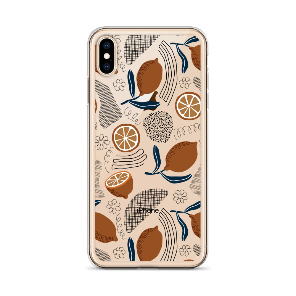 Boho Rustic Lemon Pattern iPhone Case - HypeSheriff