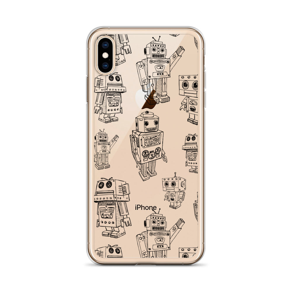 Funny Robot Pattern iPhone Case - HypeSheriff