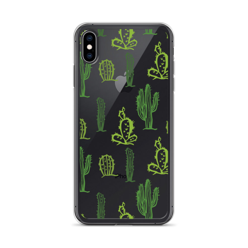 Green Cactus Pattern iPhone Case - HypeSheriff