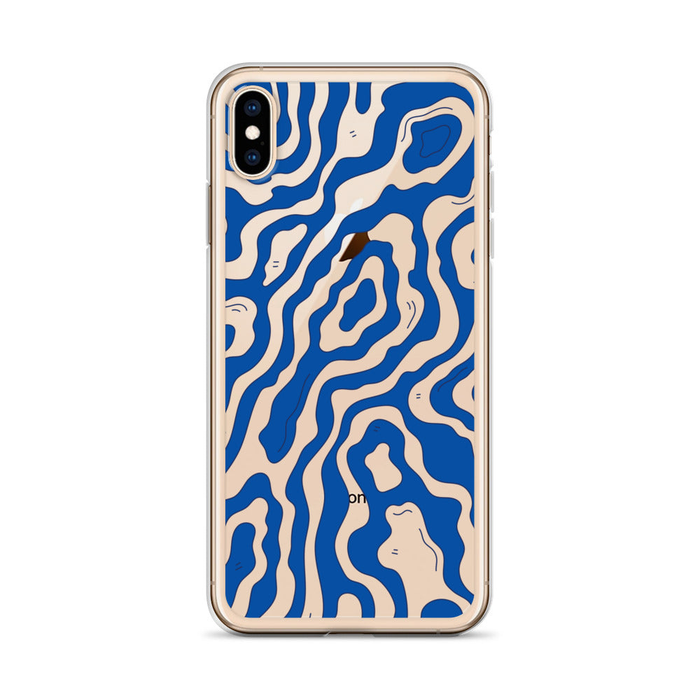 Blue Abstract Liquid Pattern iPhone Case - HypeSheriff