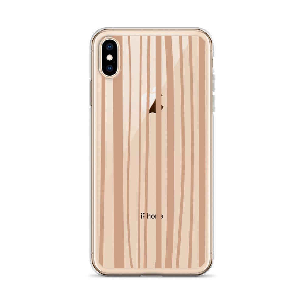 Beige Rustic Striped Pattern iPhone Case - HypeSheriff