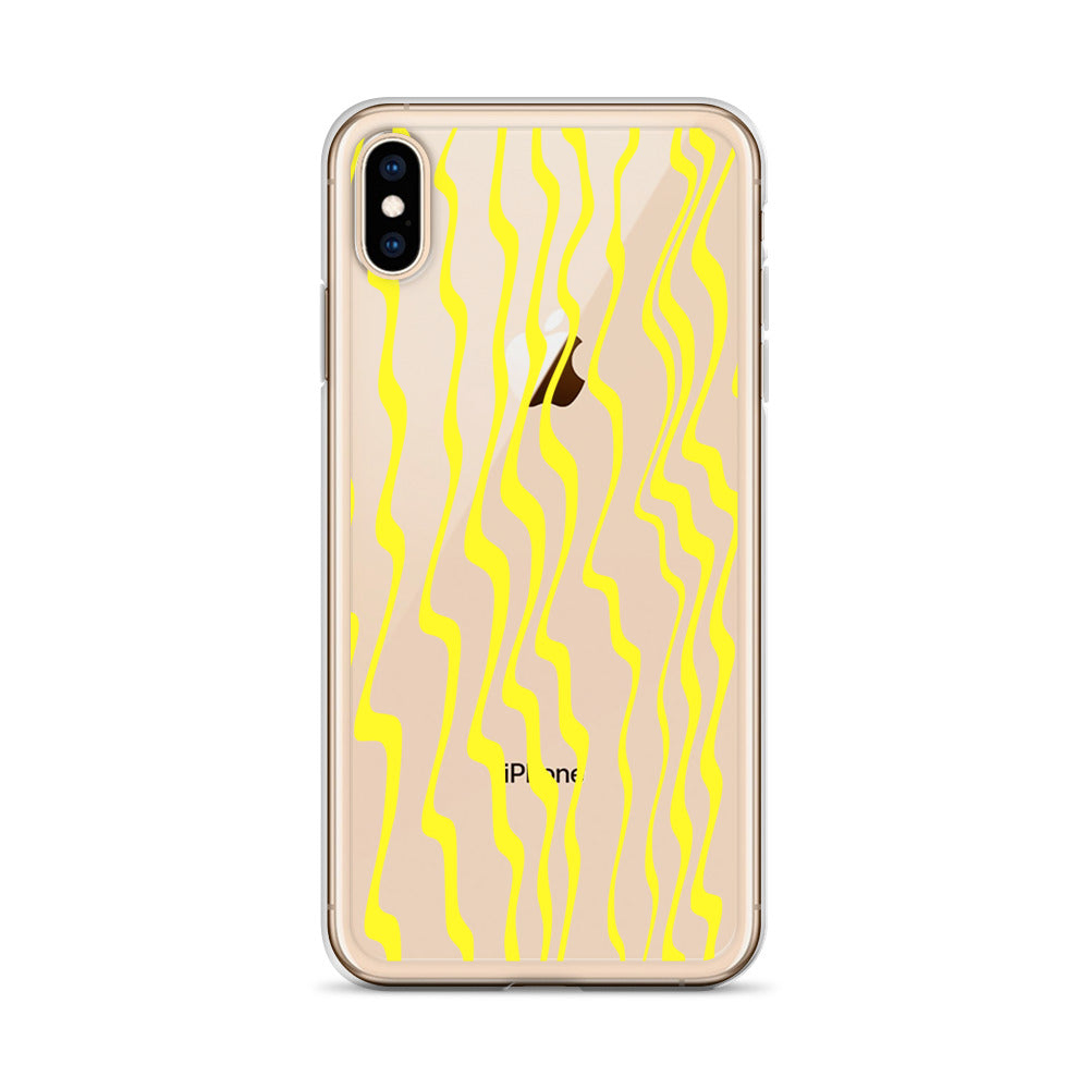 Yellow Melted Striped Pattern iPhone Case - HypeSheriff