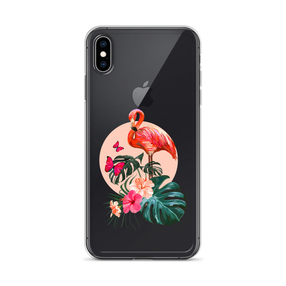 Exotic Pink Flamingo Illustration iPhone Case - HypeSheriff