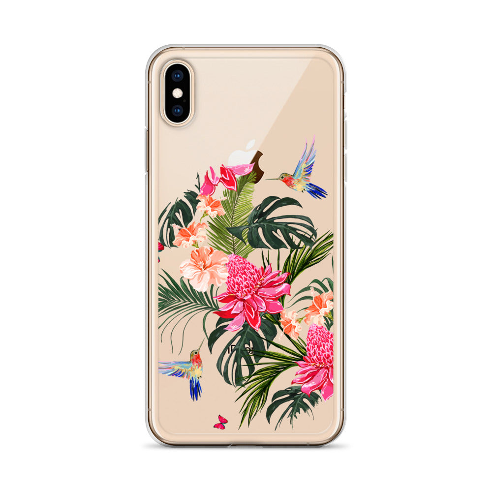 Beautiful Floral Hummingbird Palm iPhone Case - HypeSheriff