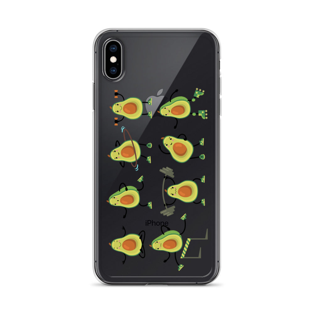 Funny Avocados Doing Exercise iPhone Case - HypeSheriff