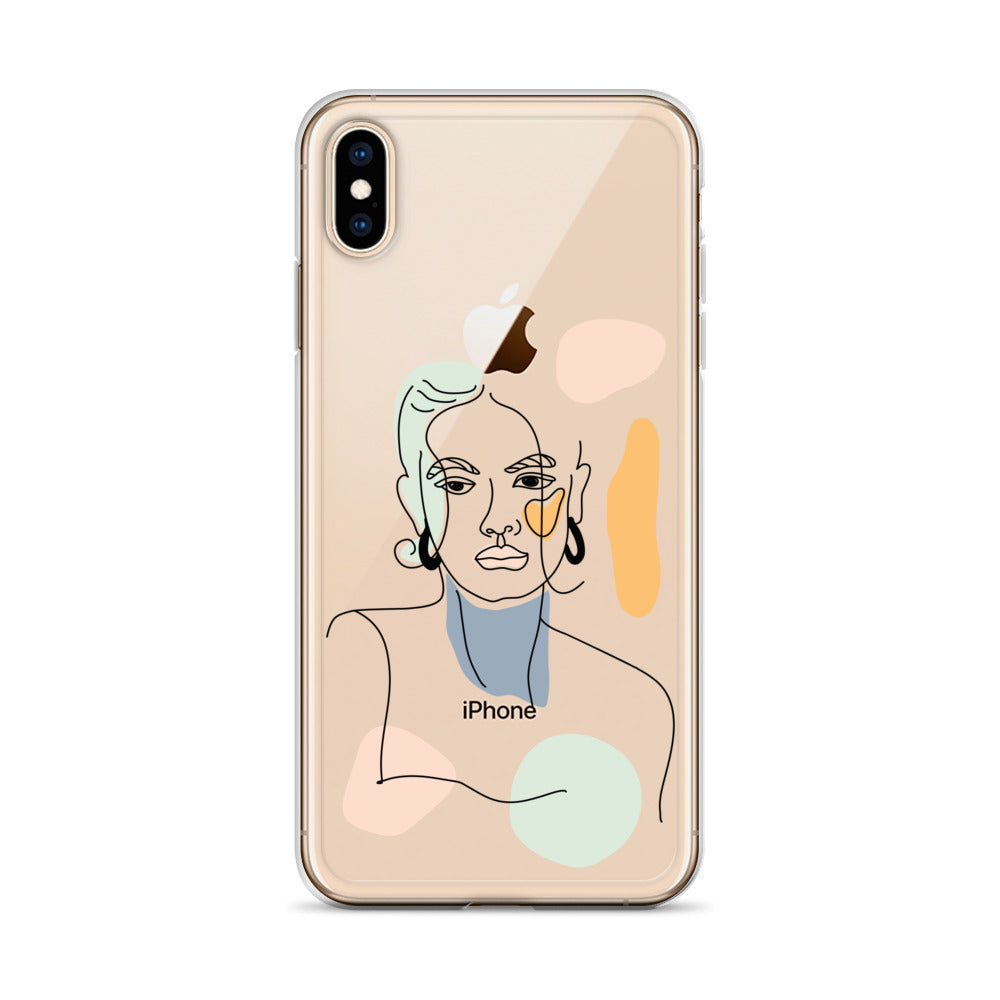 Sad Woman Modern Clear iPhone Case - HypeSheriff