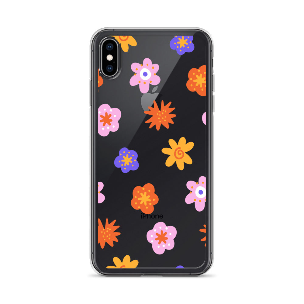 Colorful Retro Flowers 50s iPhone Case - HypeSheriff