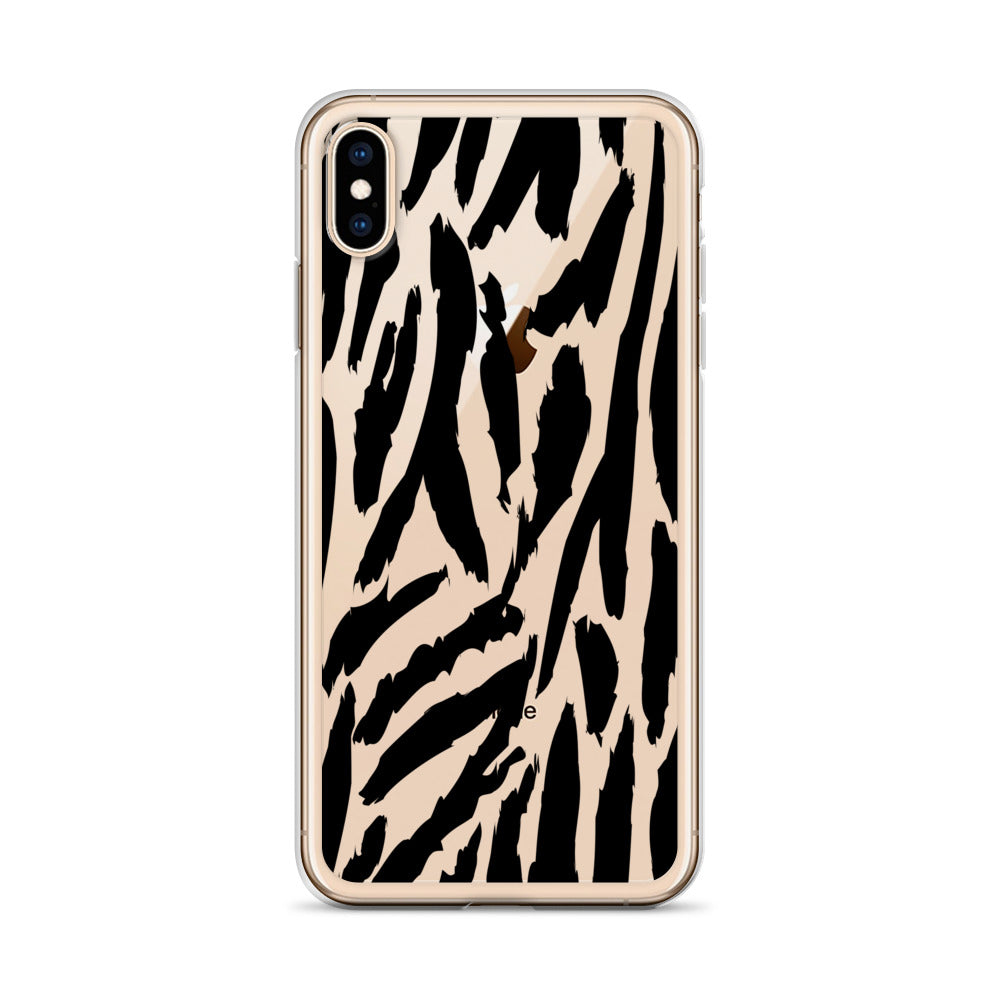 Tiger Animal Pattern Clear iPhone Case - HypeSheriff