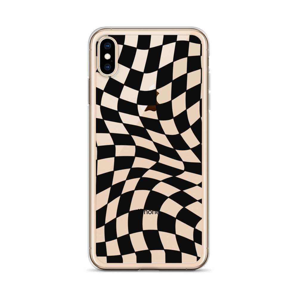 Black And White Checkerboard iPhone Case - HypeSheriff
