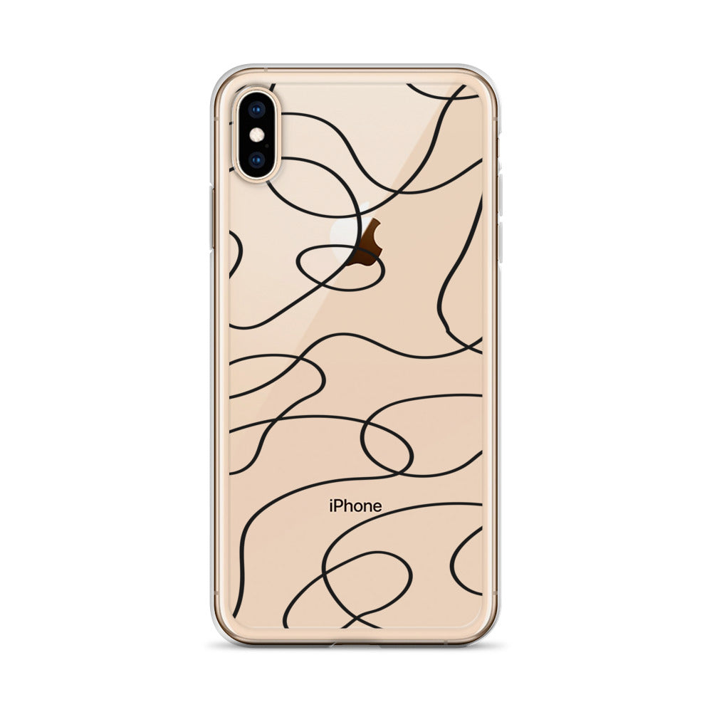 Minimalist Black Line Art iPhone Case - HypeSheriff