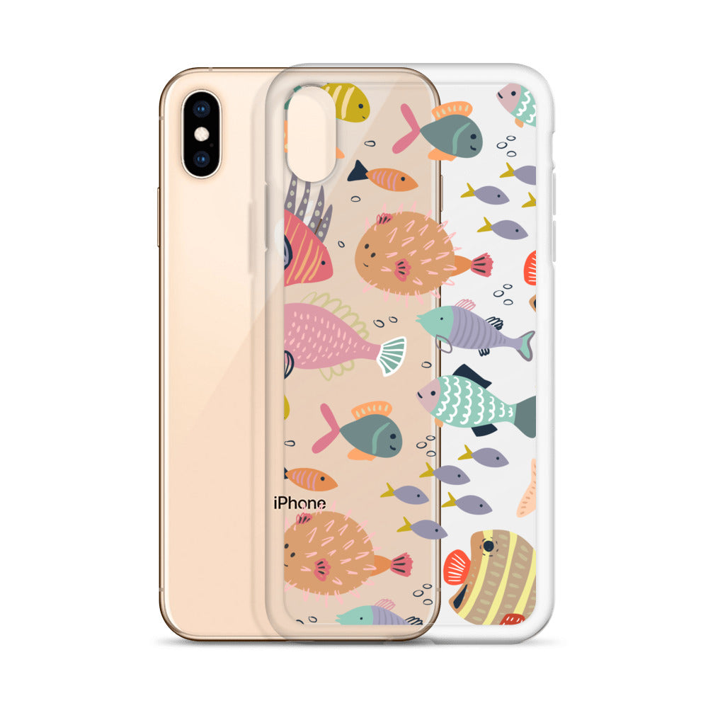 Colorful Pastel Fish iPhone Case - HypeSheriff