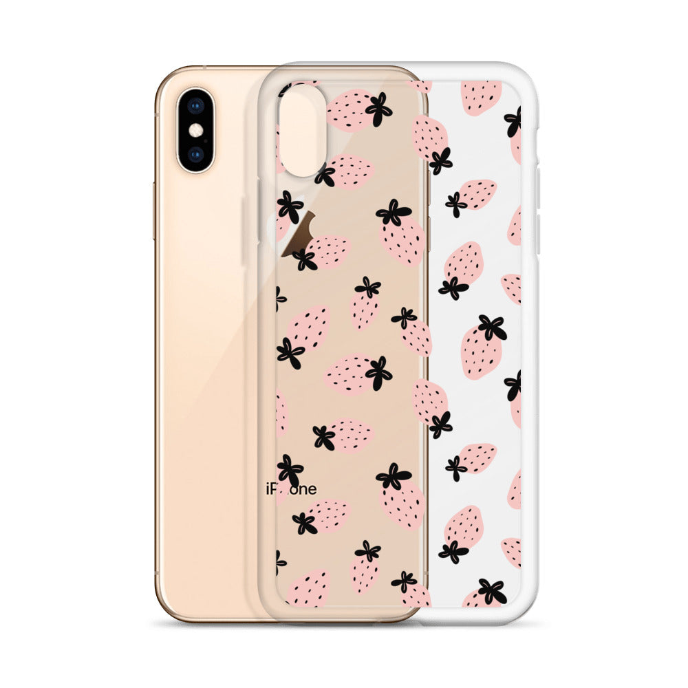 Pink Strawberries iPhone Case - HypeSheriff