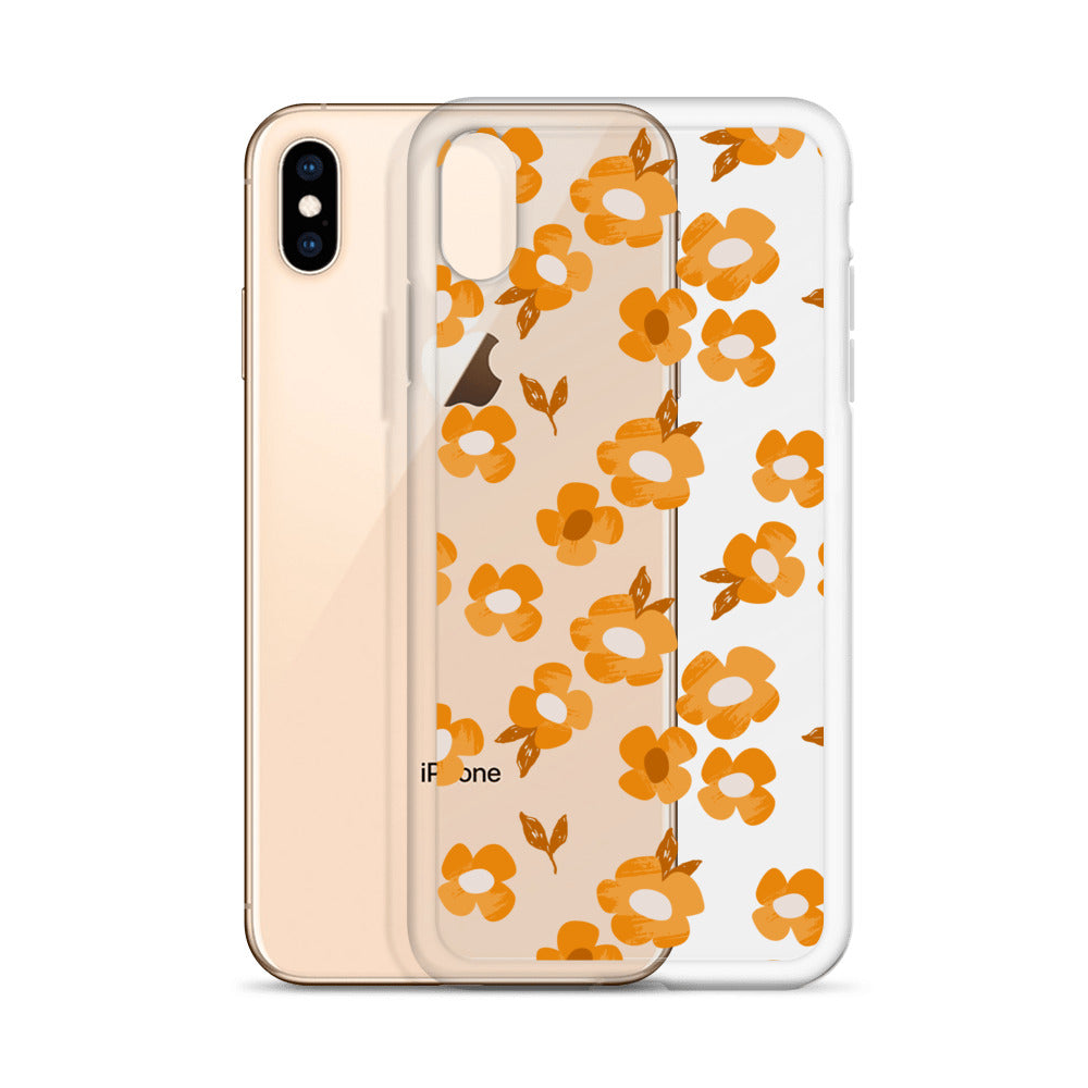 Yellow Floral iPhone Clear Case - HypeSheriff