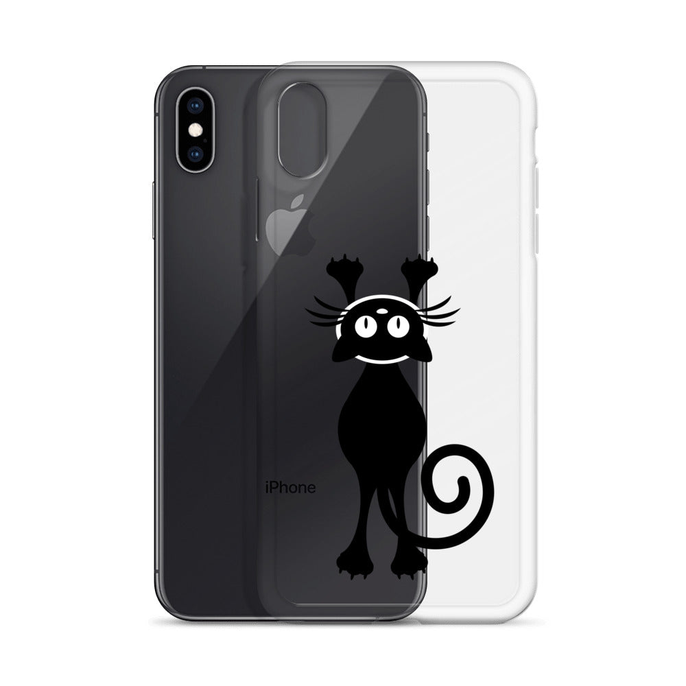 Funny Black Cat iPhone Clear Case - HypeSheriff