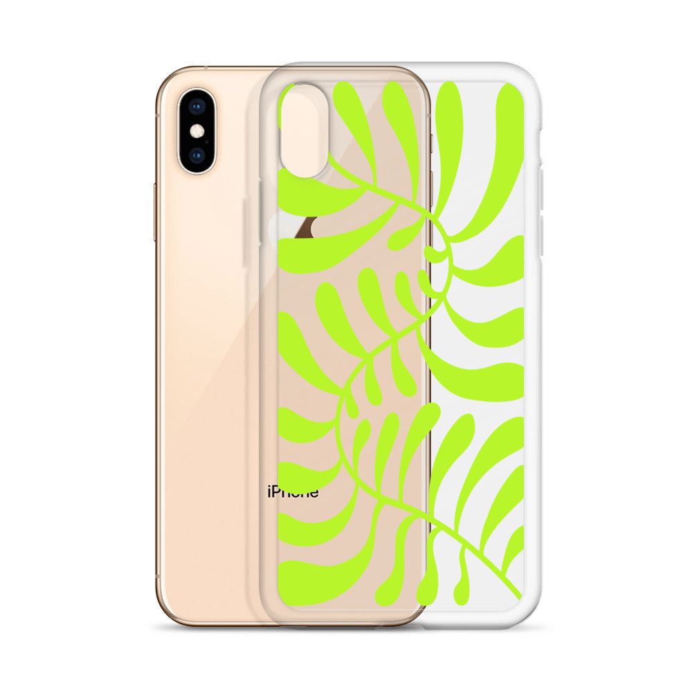 Neon Green Leaf iPhone Case - HypeSheriff