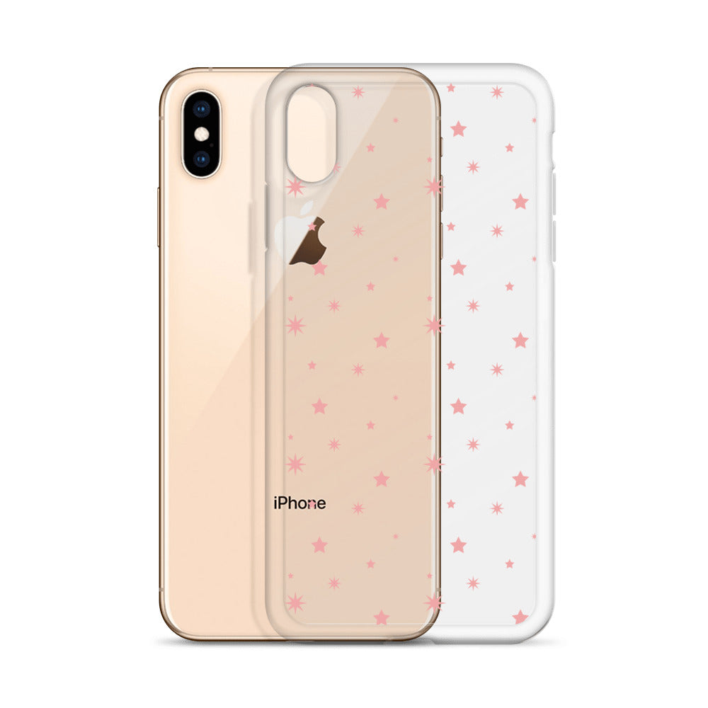 Tiny Pastel Pink Stars Pattern iPhone Case - HypeSheriff