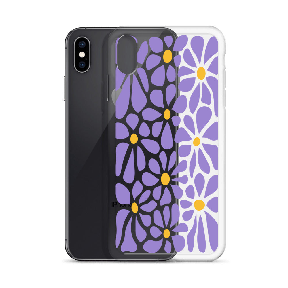 Violet Flowers 60s 70s iPhone Case - HypeSheriff