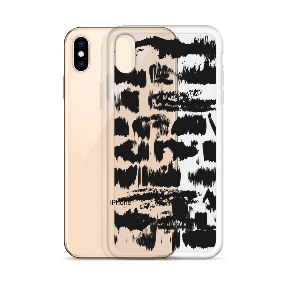 Black Ink Abstract Pattern iPhone Case - HypeSheriff