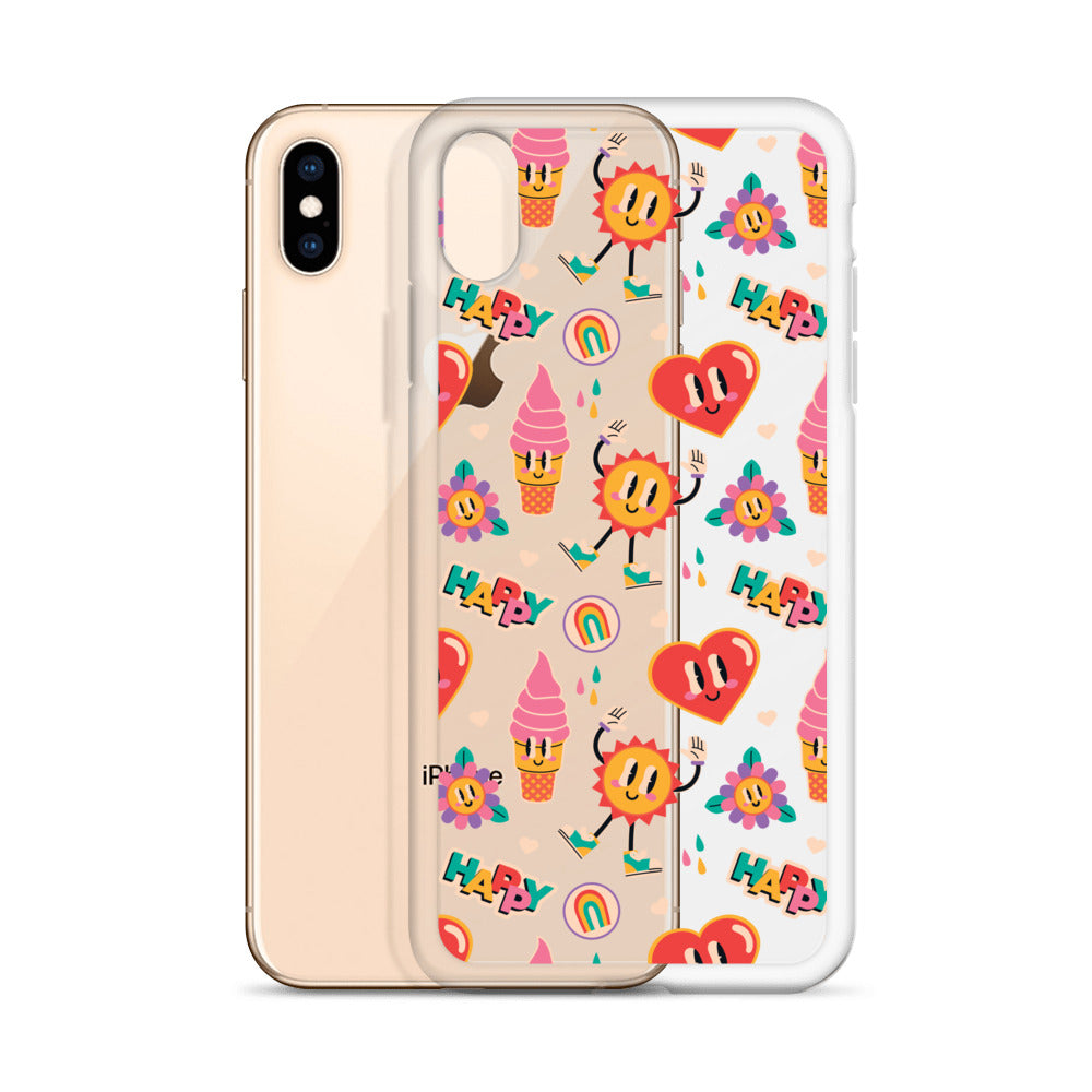 Colorful Funny Cartoon Pattern iPhone Case - HypeSheriff