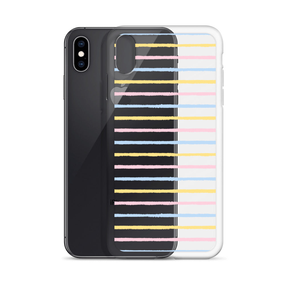 Pastel Minimalist Striped Pattern iPhone Case - HypeSheriff