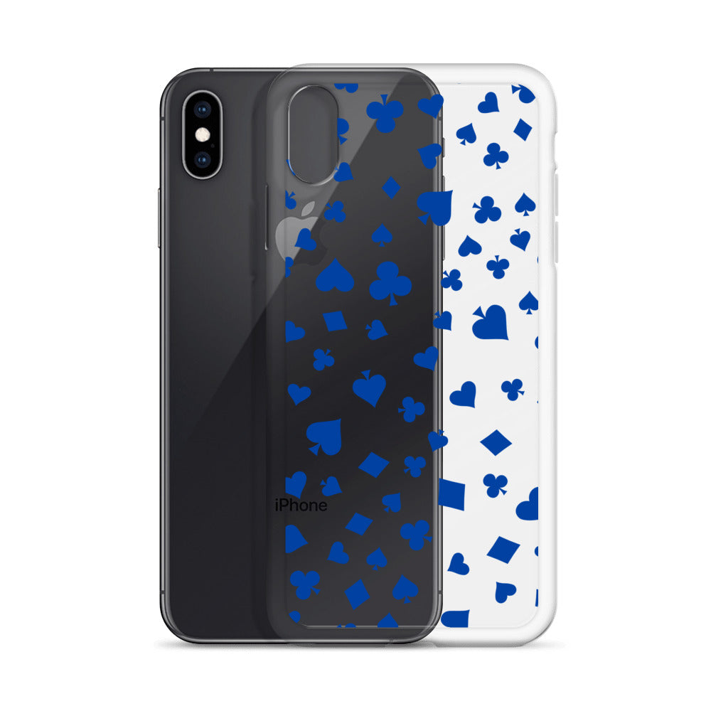 Blue Cards Pattern iPhone Case - HypeSheriff