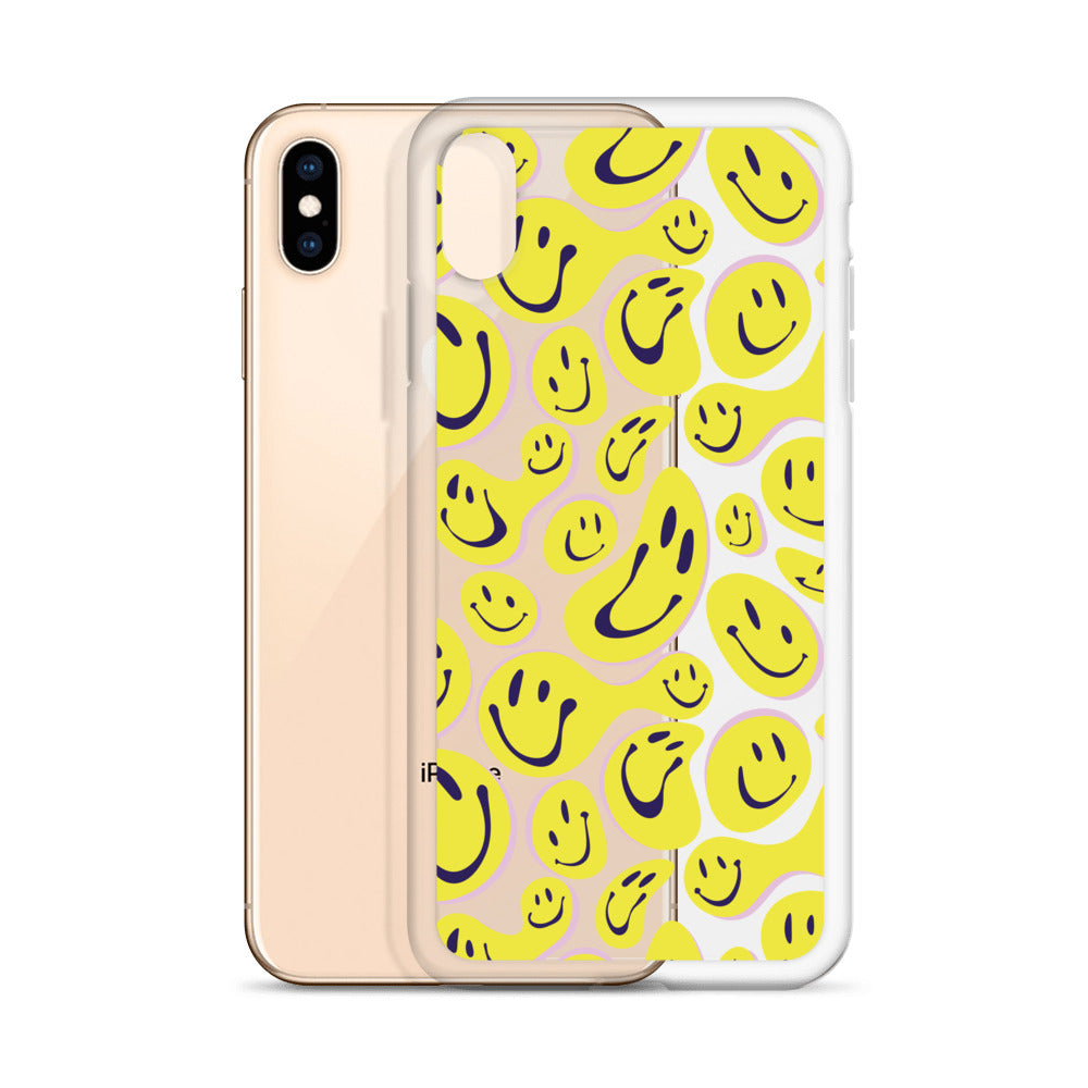 Yellow Liquid Smilling Faces iPhone Case - HypeSheriff