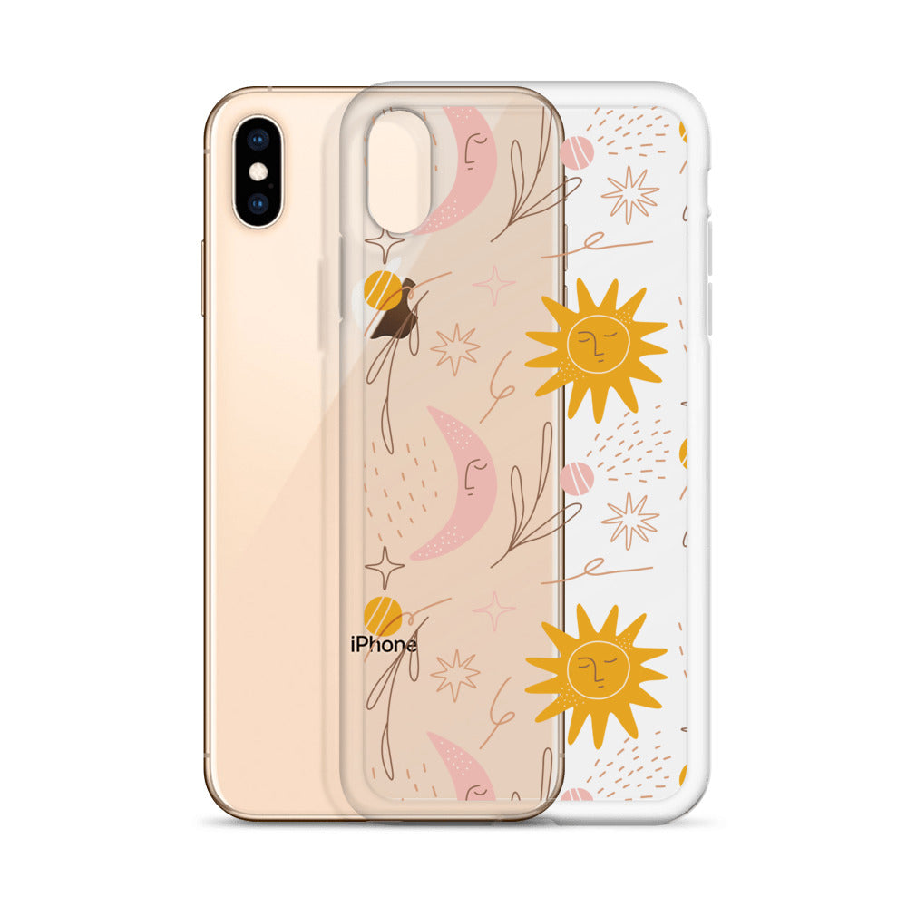 Pastel Boho Cute Moon iPhone Case - HypeSheriff