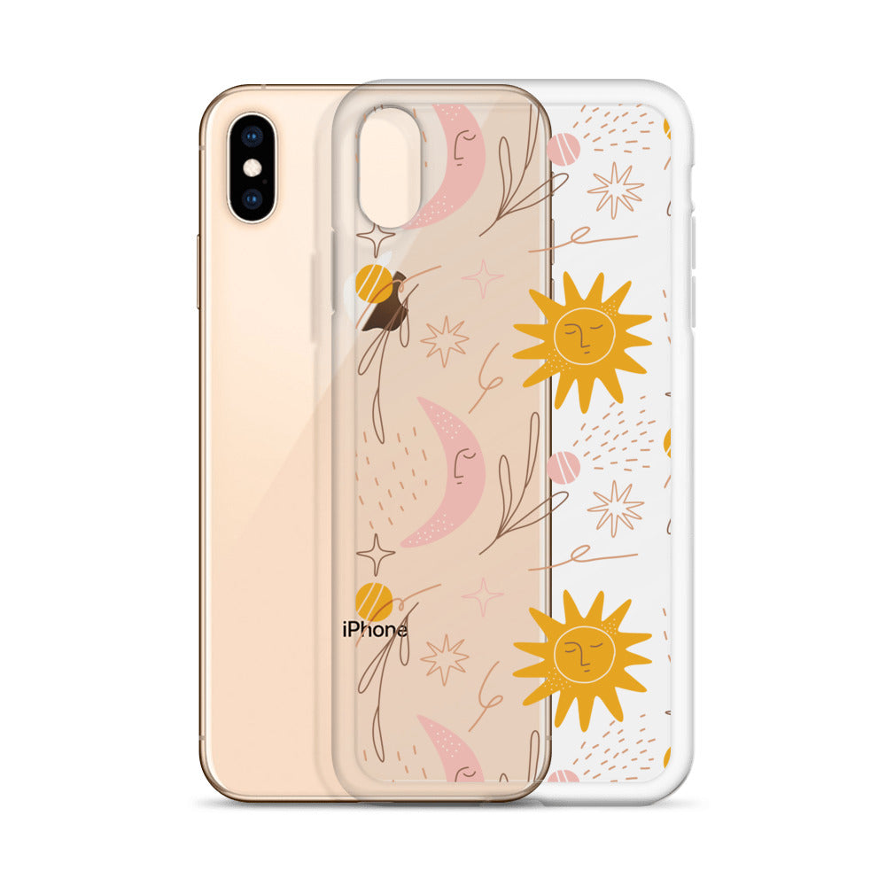 Pastel Boho Cute Moon iPhone Case
