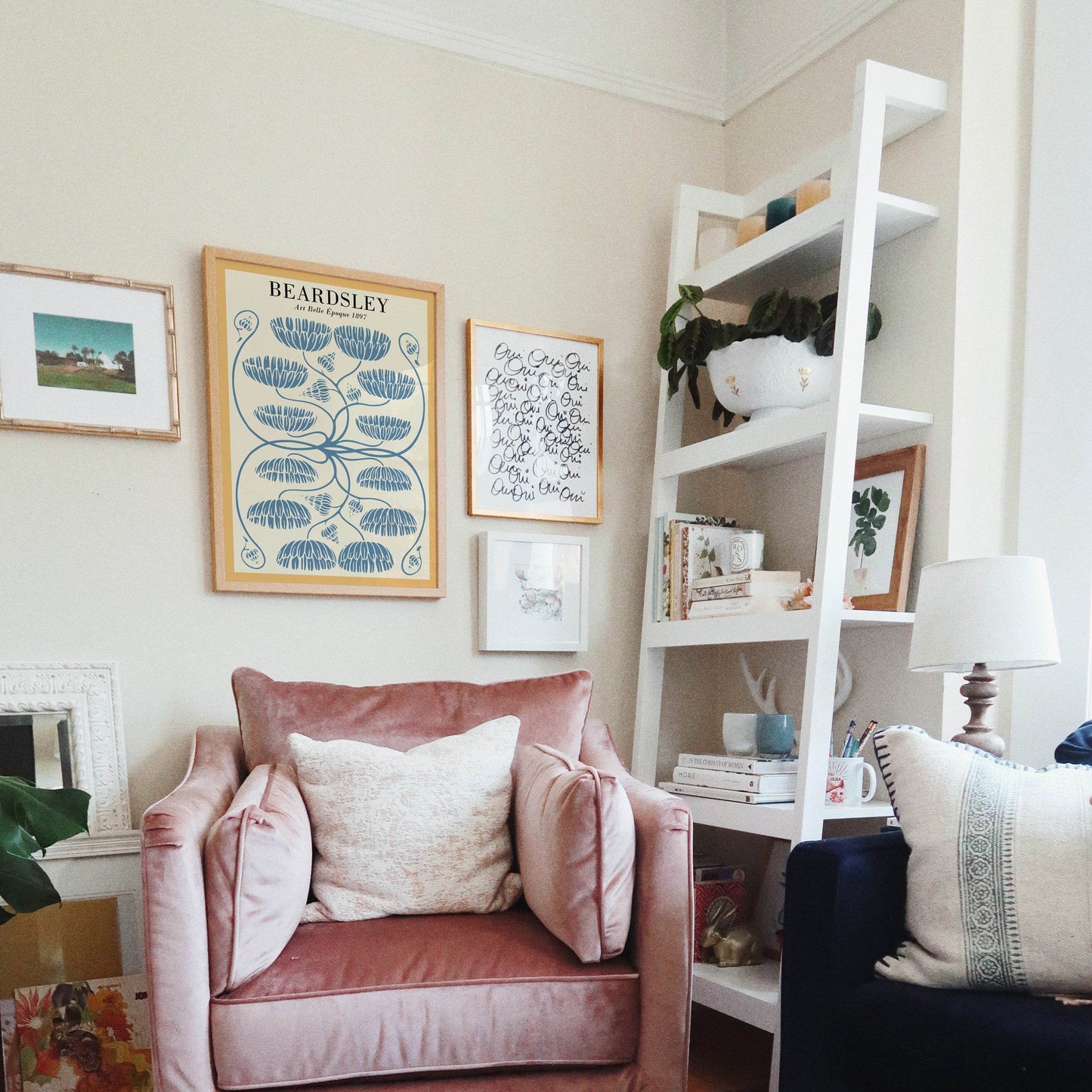 Blue and Yellow Art Nouveau Poster - HypeSheriff