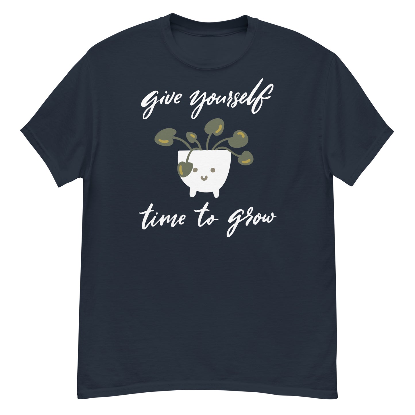 Give Yourself Time to Grow Navy Blue Men's T-Shirt - HypeSheriff