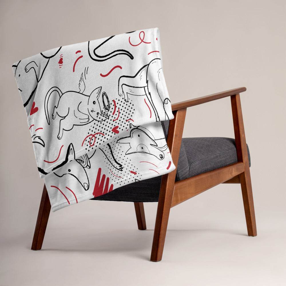 Throw Blanket with Cartoon Pets - HypeSheriff
