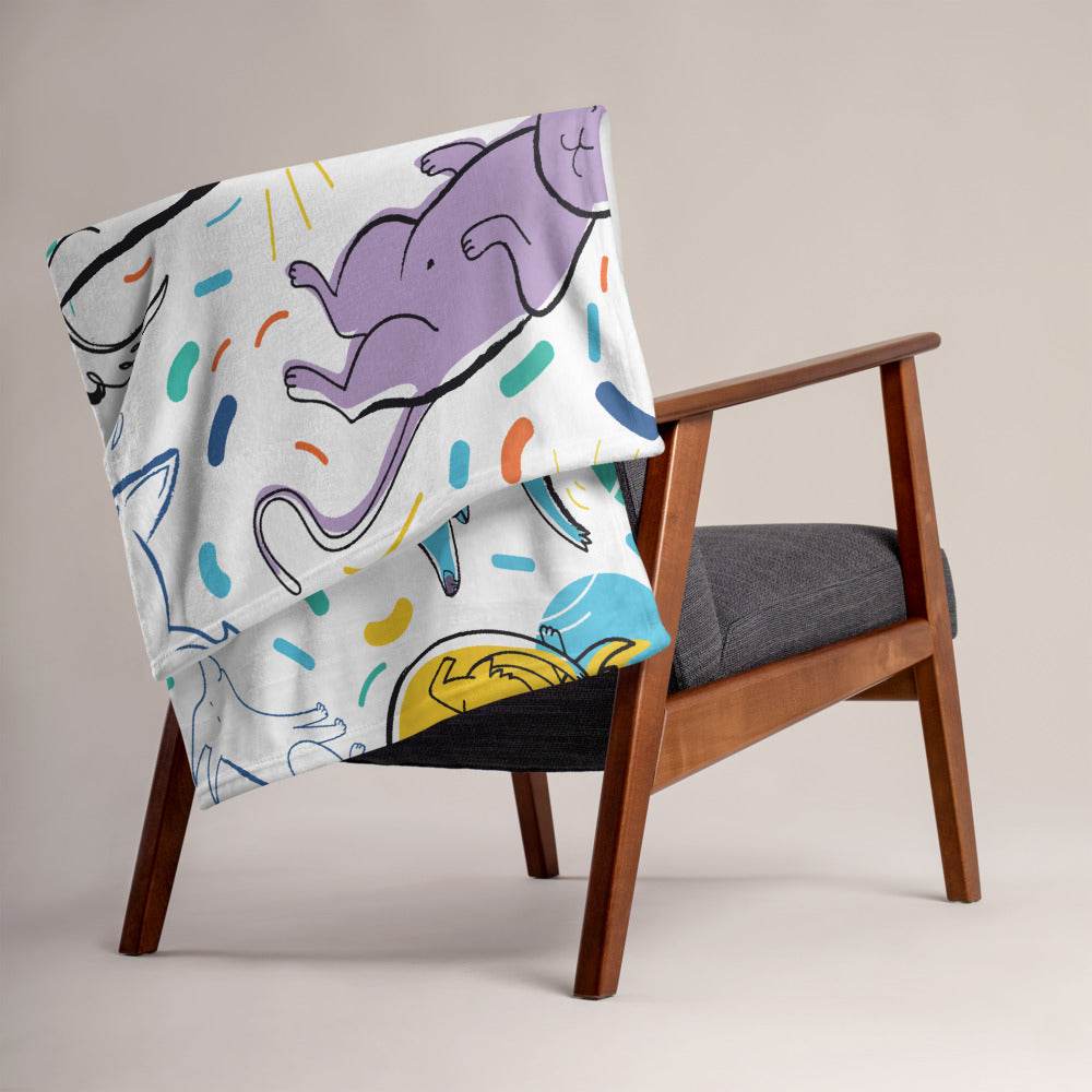 Throw Blanket with Handdrawn Pets - HypeSheriff