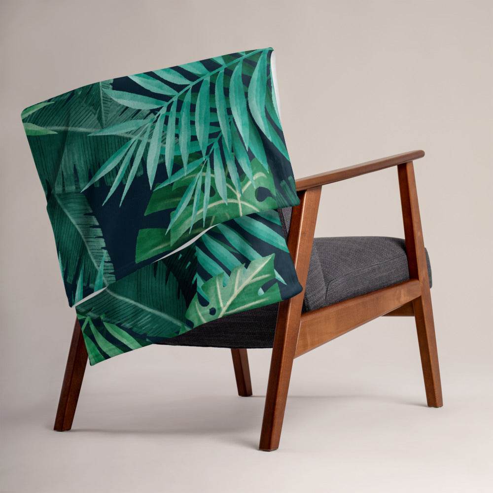 Throw Blanket with Green Tropical - HypeSheriff