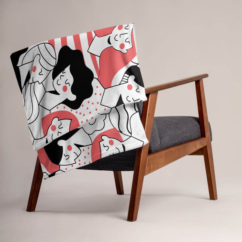 Throw Blanket with Funny Girls - HypeSheriff