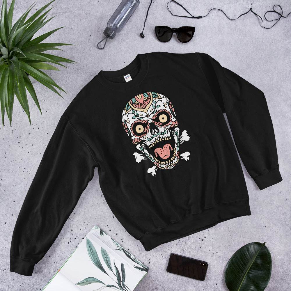 Funny Skull - Halloween Sweatshirt - HypeSheriff
