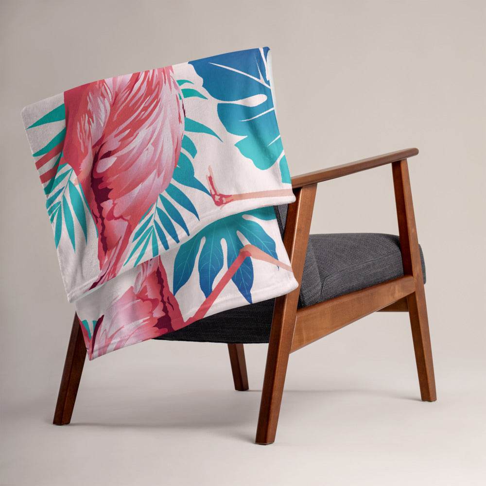 Pink Flamingo Throw Blanket - HypeSheriff