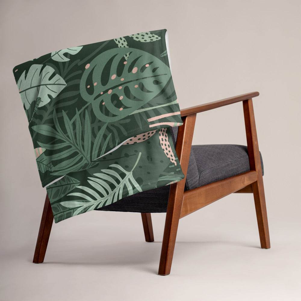 Throw Blanket with Jungle Pattern - HypeSheriff