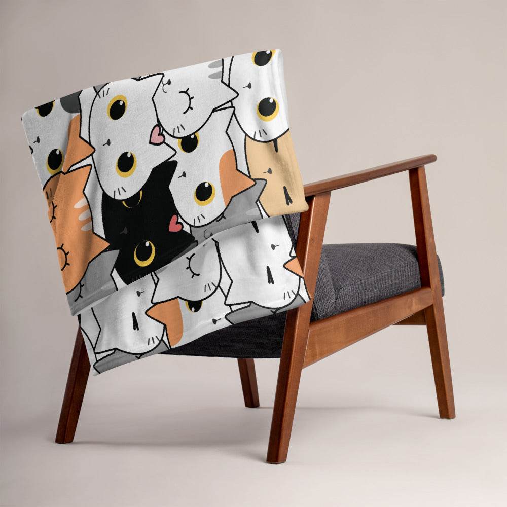 Throw Blanket with Sweet Kitties - HypeSheriff