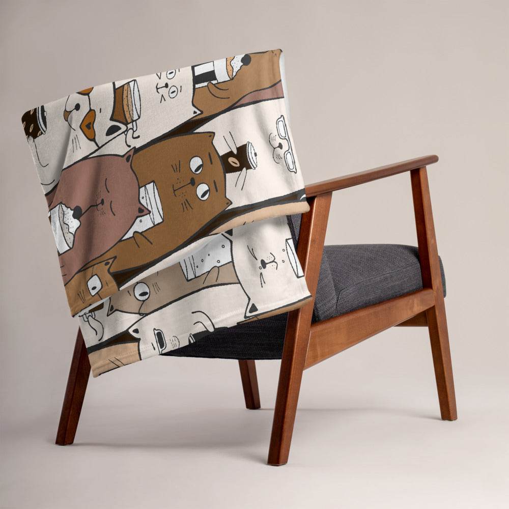 Throw Blanket with Funny Dogs - HypeSheriff